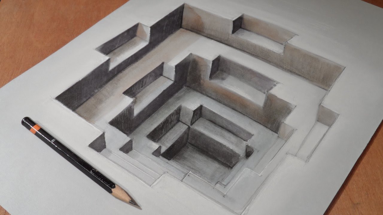 1280x720 Drawing Awesome 3d Hole, Long Version