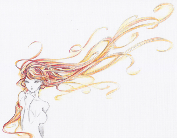 600x468 How To Draw A Long Haired Character Portrait With Color Pencils