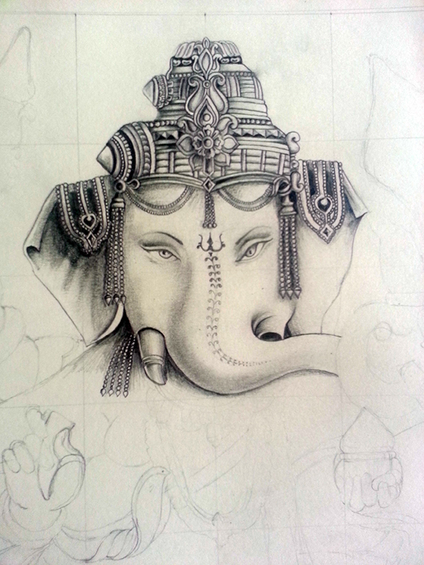 600x800 Lord Ganesh ~ Pencil Drawing On Behance