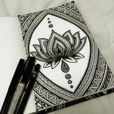 236x236 Amazing, Art, Black And White, Drawing, Flor, Lotus Flower