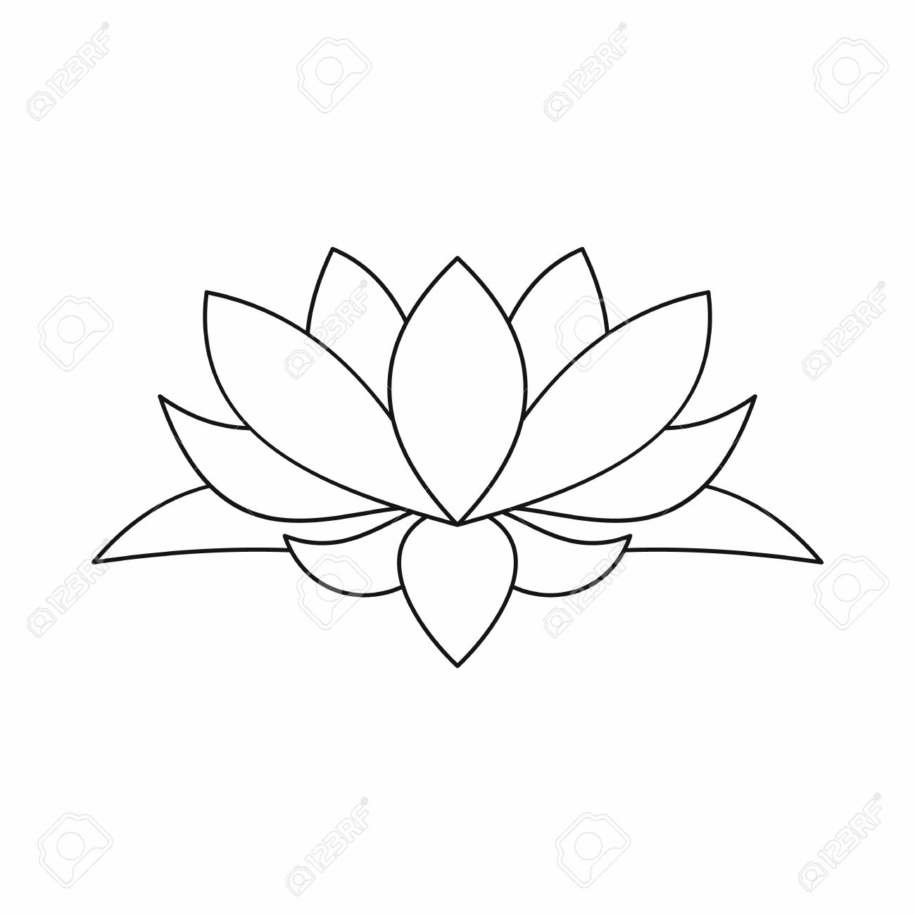 1300x1300 Lotus Flower Outline Drawing