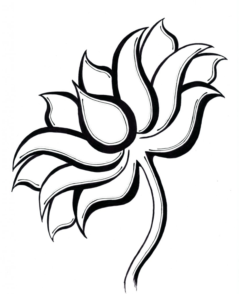 833x1024 Simple Lotus Flower Drawing Simple Lotus Flower Drawing Simple Art