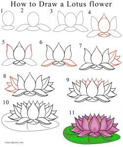 251x300 How To Draw Lotus Flower Step By Step Drawing Henna