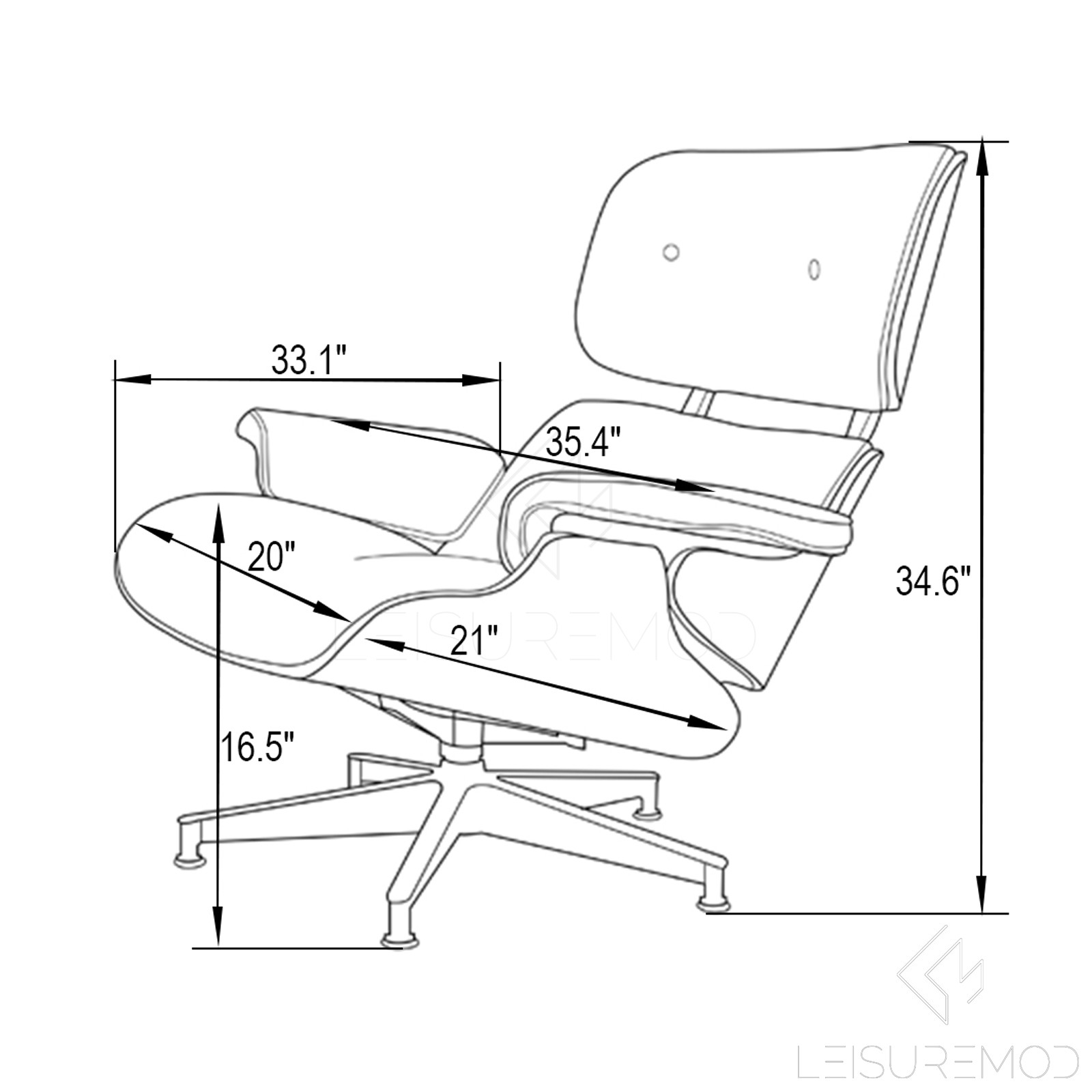 1600x1600 Modern Classic Plywood Zane Lounge Chair With Palisander