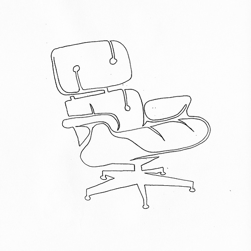 500x500 A Single Line Drawing Of Eames Lounge Chair