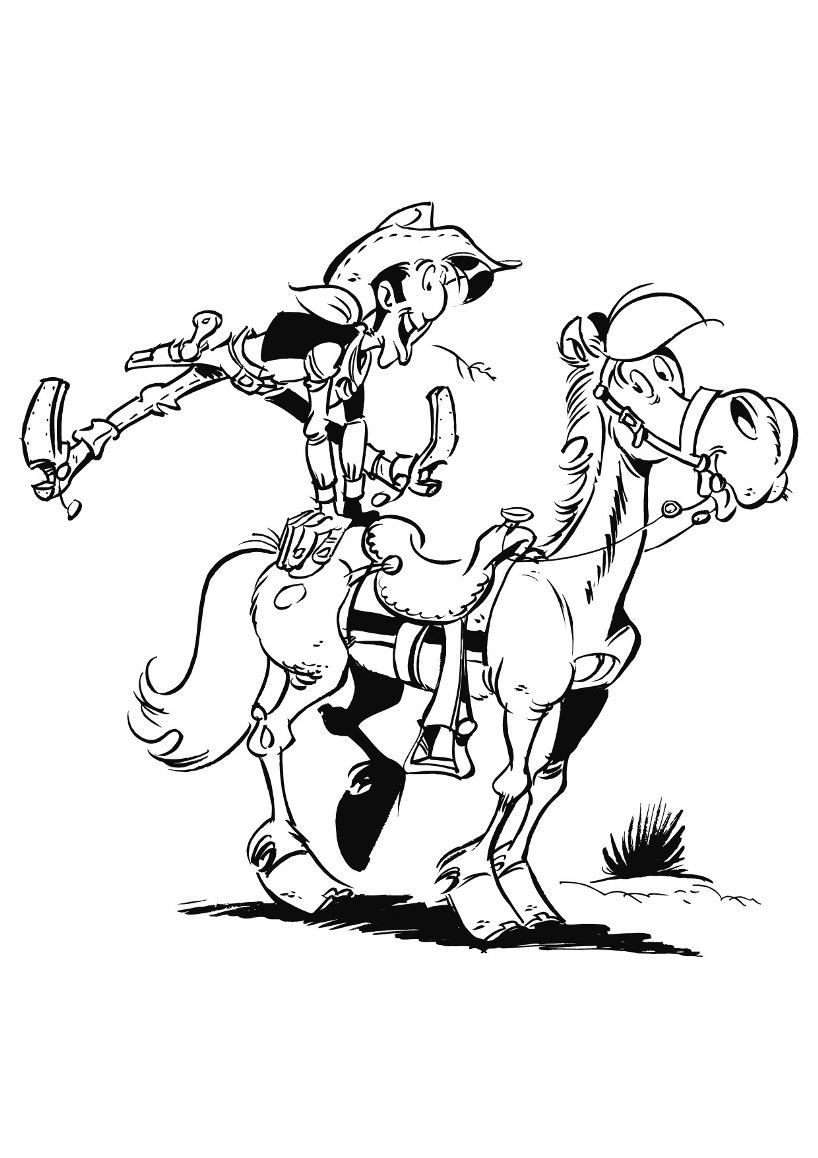 818x1158 Lucky Luke Free To Color For Kids
