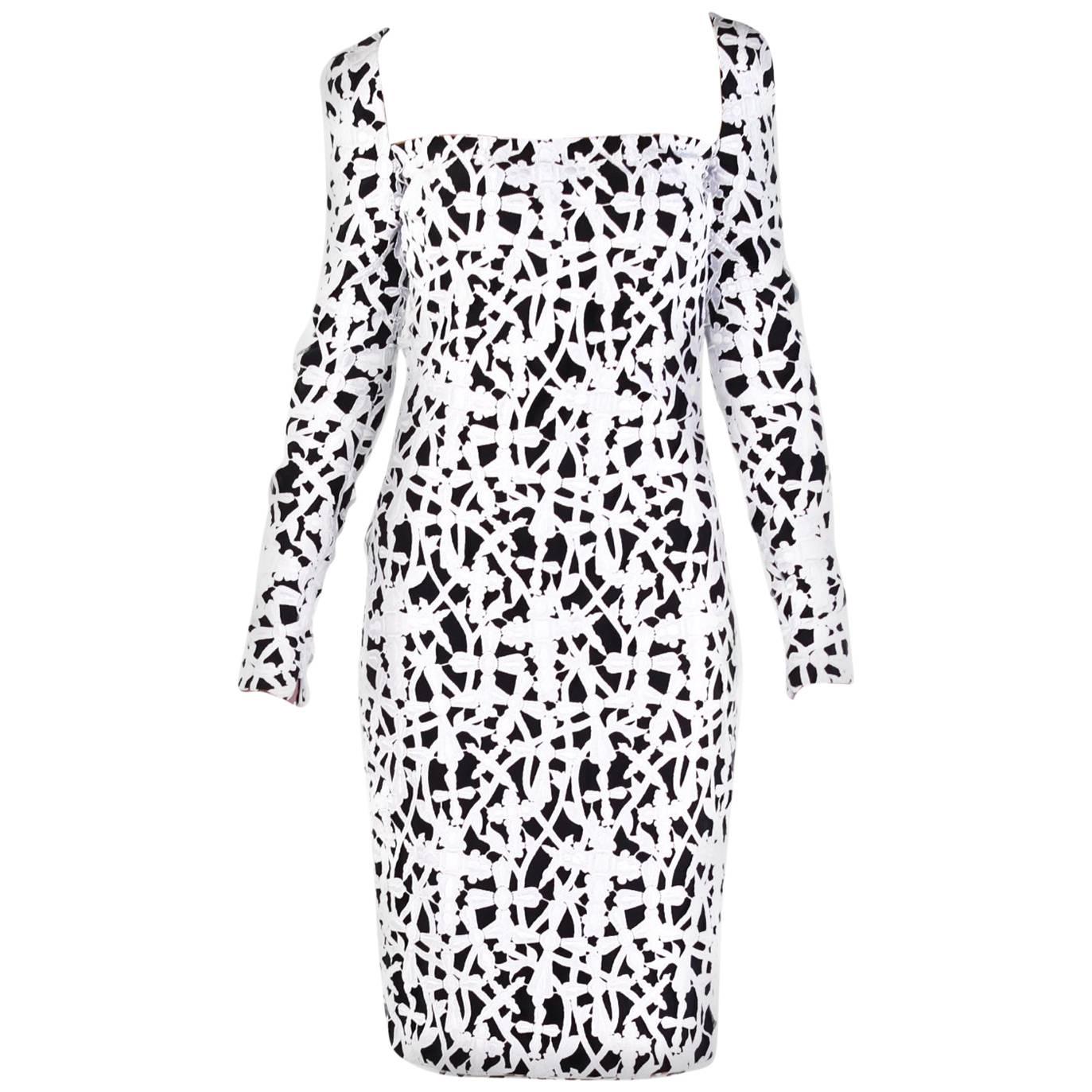 1373x1373 Versace Macrame Gothic Cross Cocktail Dress With Crystal