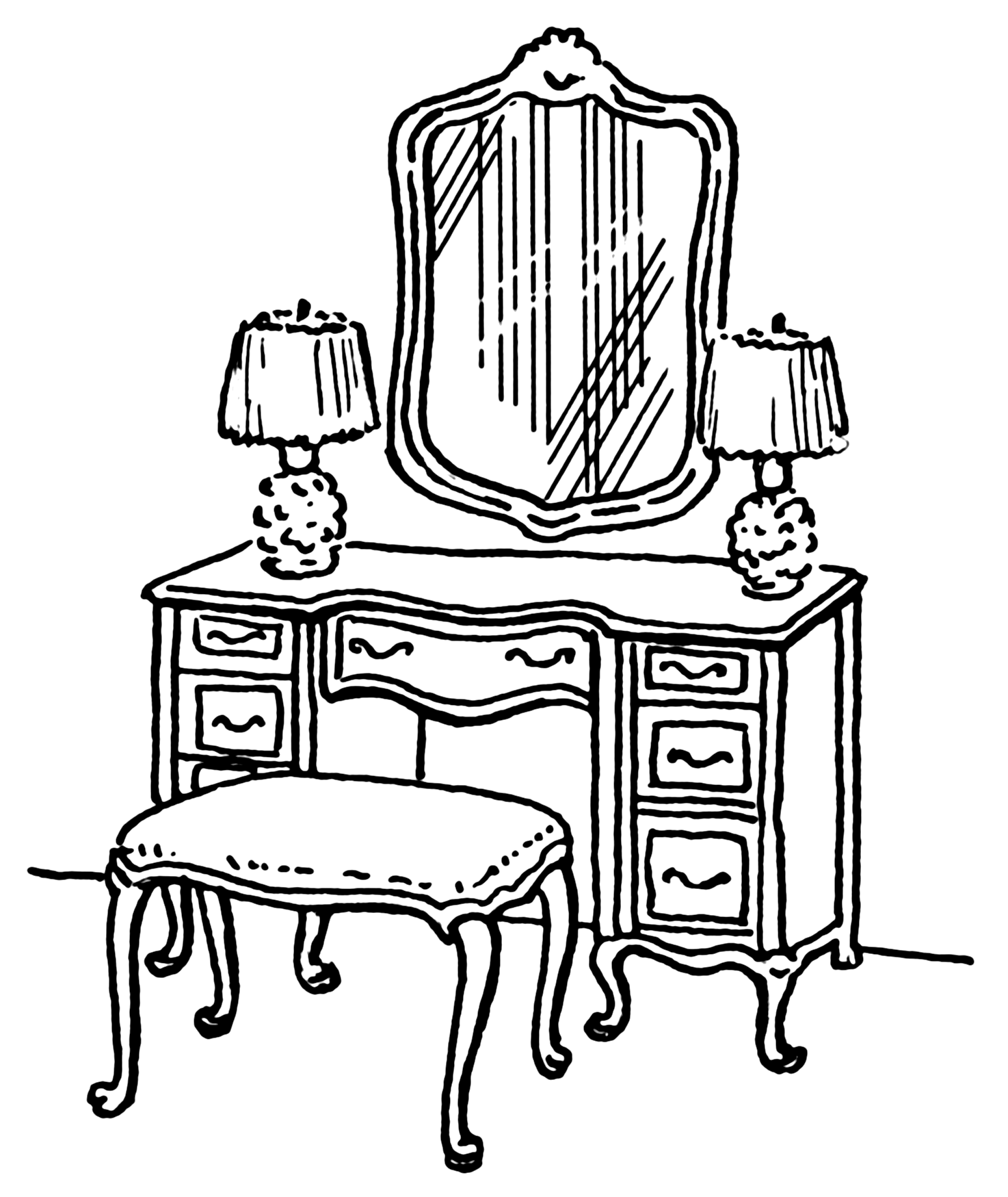 1474x1749 Collection Of Vanity Table Drawing High Quality, Free