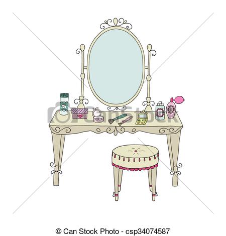 450x470 Collection Of Makeup Vanity Drawing High Quality, Free