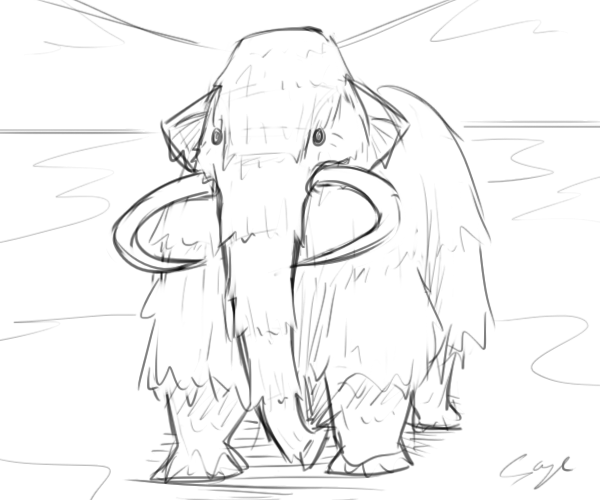 600x500 Mammoth Sketch By Mr Sage