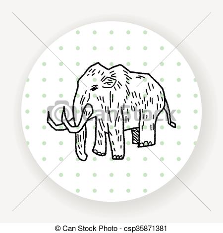 450x470 Mammoth Doodle Vector