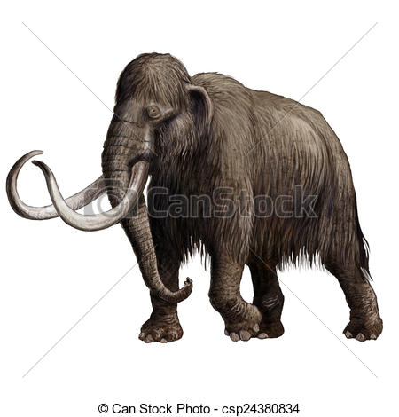 450x470 Digital Illustration Of A Extincted Mammoth Drawings