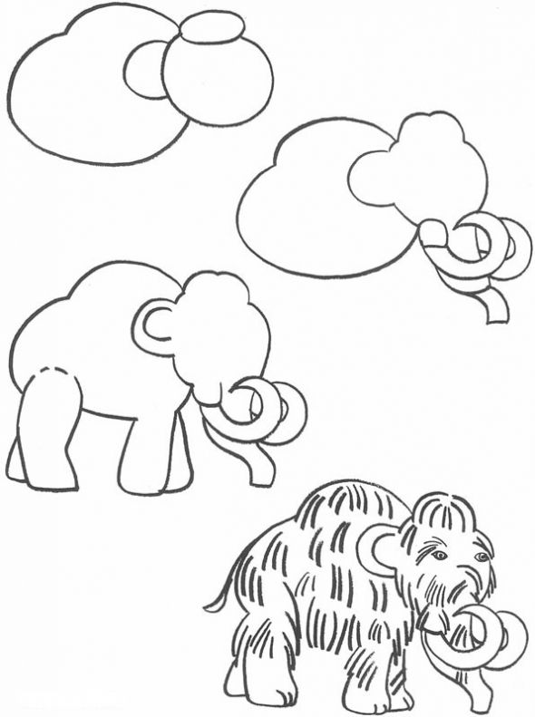 590x791 How To Draw A Mammoth How To Draw Drawings