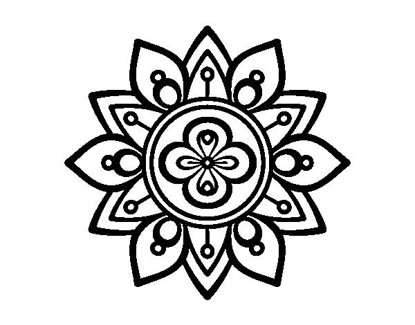 600x470 Desenho De Mandala Flor De Para Colorir