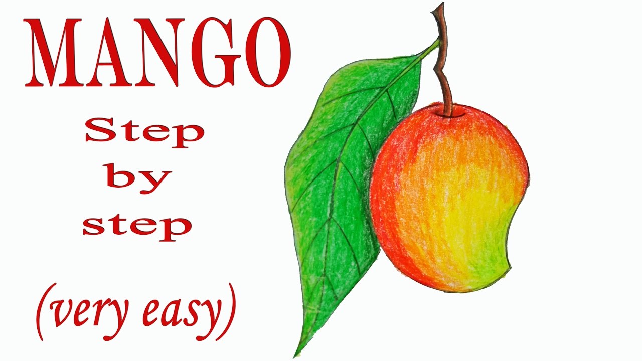 1280x720 How To Draw A Mango Step By Step ( Very Easy)