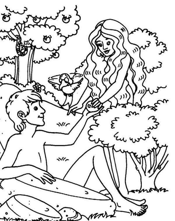 600x757 Original Sin Of Mankind In Garden Of Eden Coloring Page