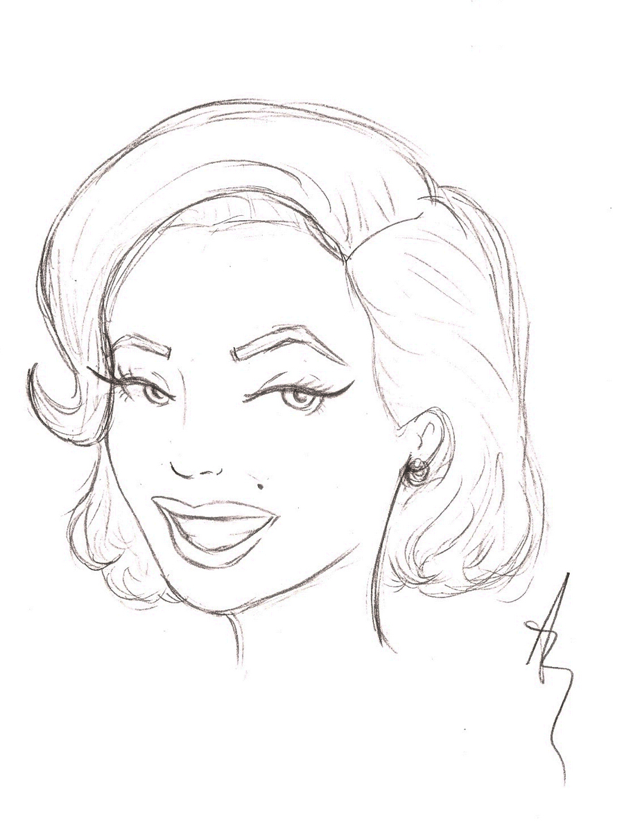 900x1200 Marilyn Monroe Cartoon Drawing