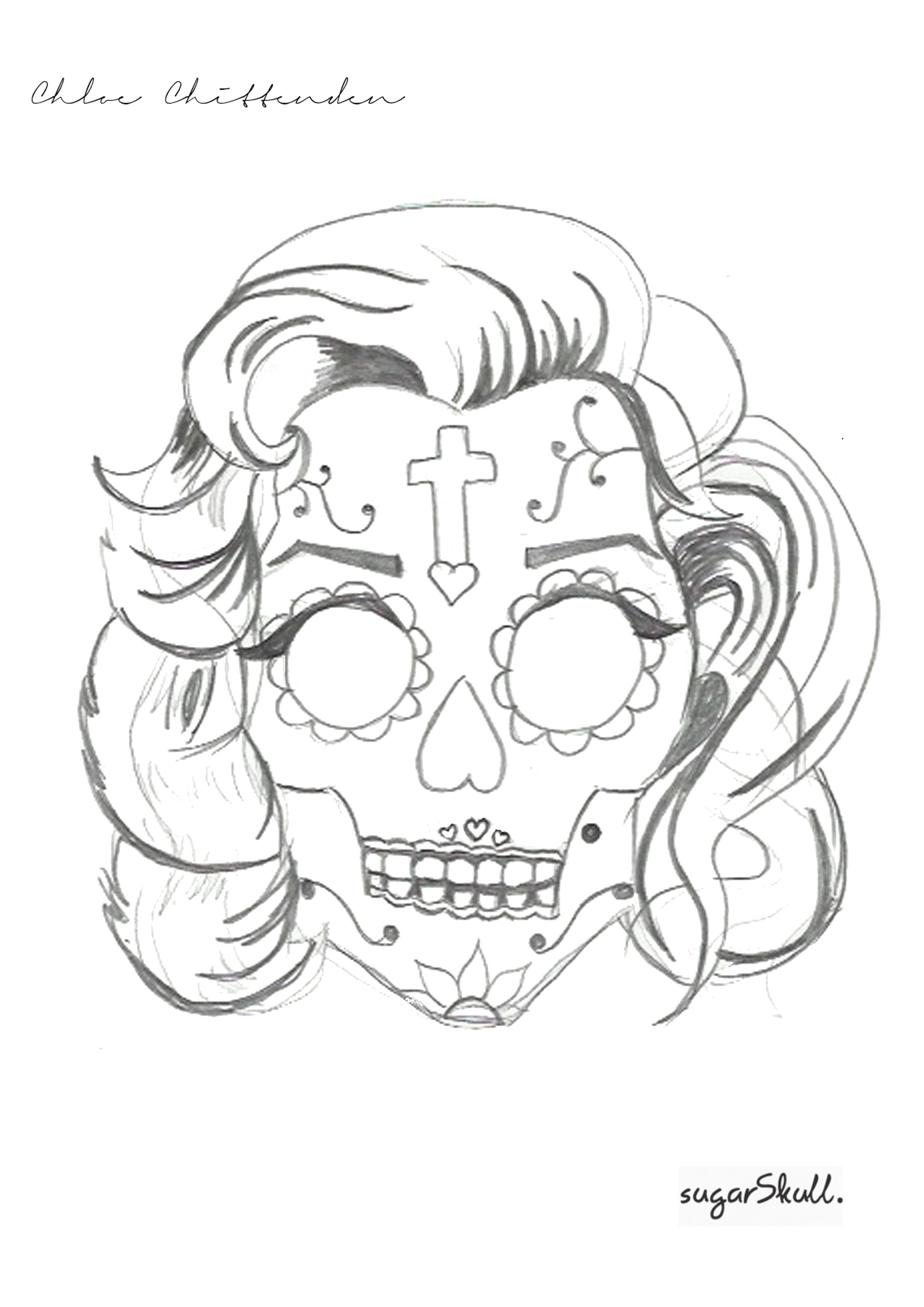 2480x3508 Sugar Skull T Shirt Design By Chloe Chittenden