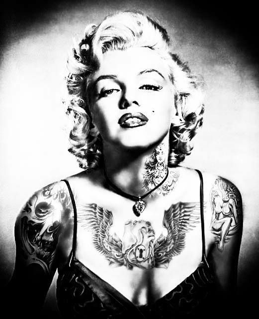 Marilyn Monroe Drawing With Tattoos at GetDrawings | Free download