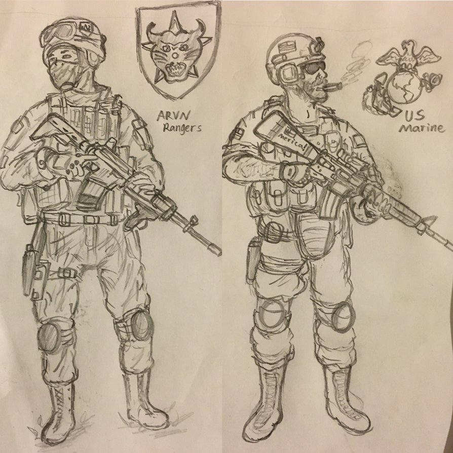 Marine Soldier Drawing at GetDrawings | Free download