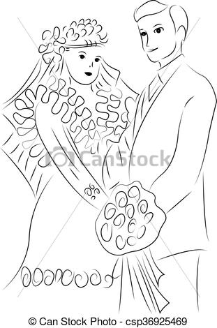 311x470 Just Married Couple Cartoon.