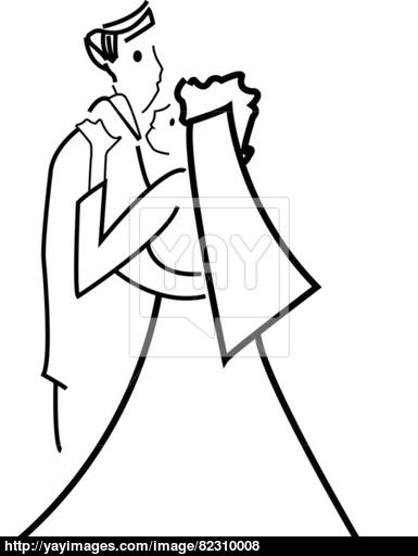 385x512 Just Married Couple Dancing, Cartoon Vector Vector