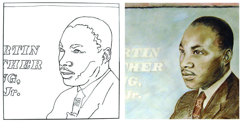 To draw fewer. Martin Luther King drawing.