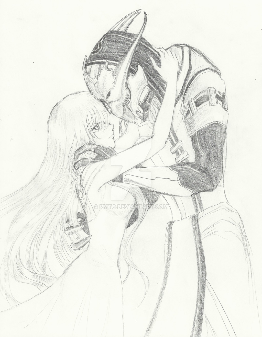 1024x1319 Mass Effect] Saren And Jeanne Shepard Reunion By Rmtg