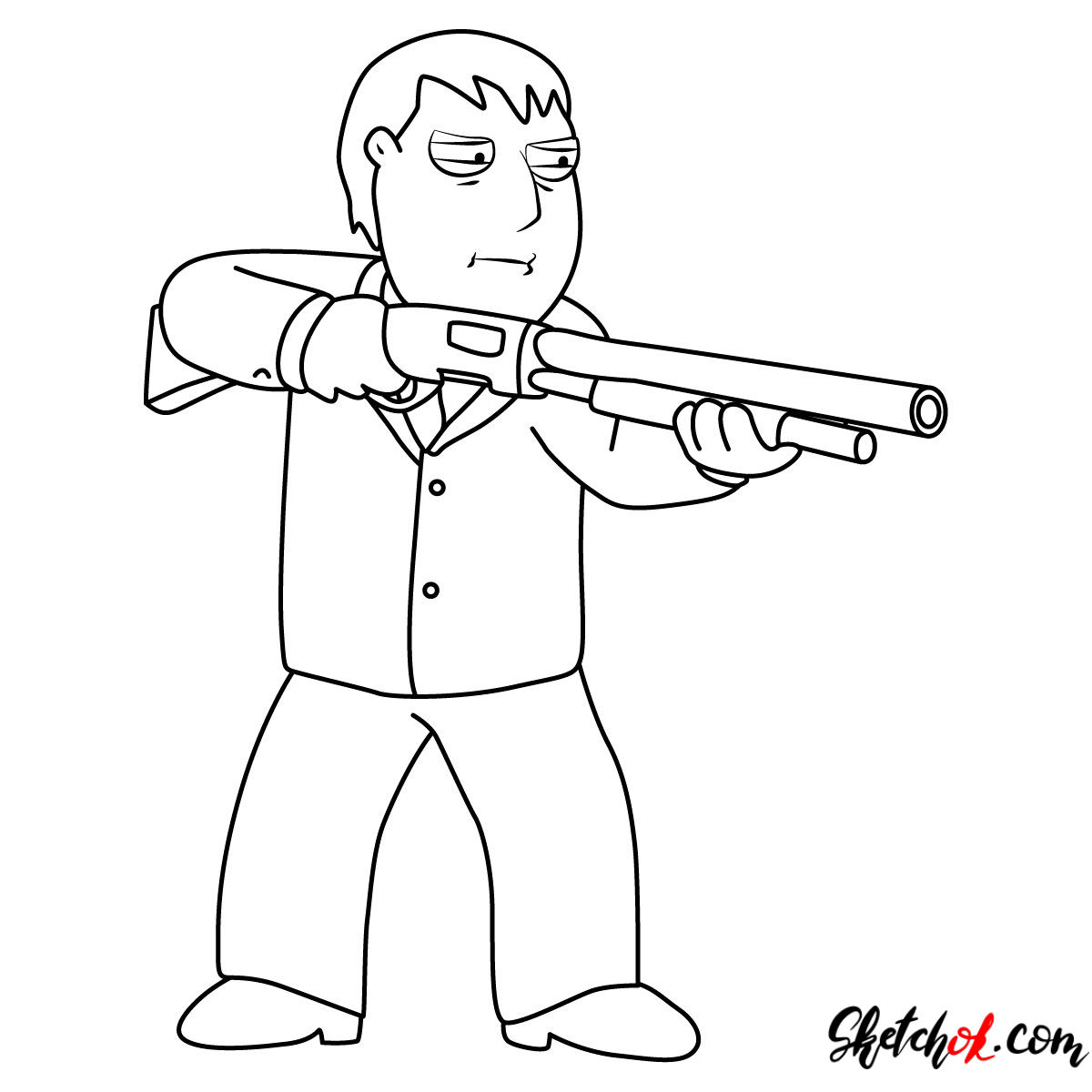 1200x1200 How To Draw Mayor Adam West With A Rifle