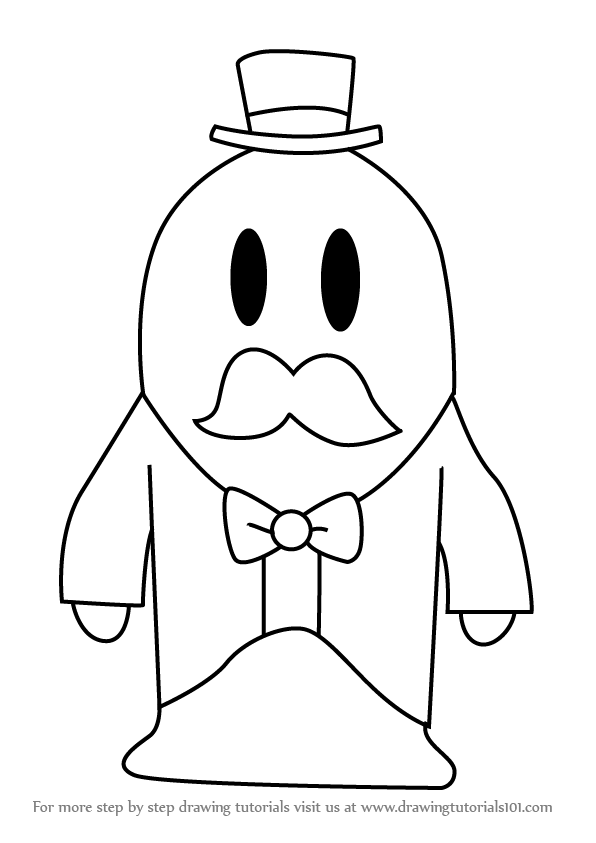 596x843 Learn How To Draw Mayor Len Blustergas From Kirby (Kirby) Step By