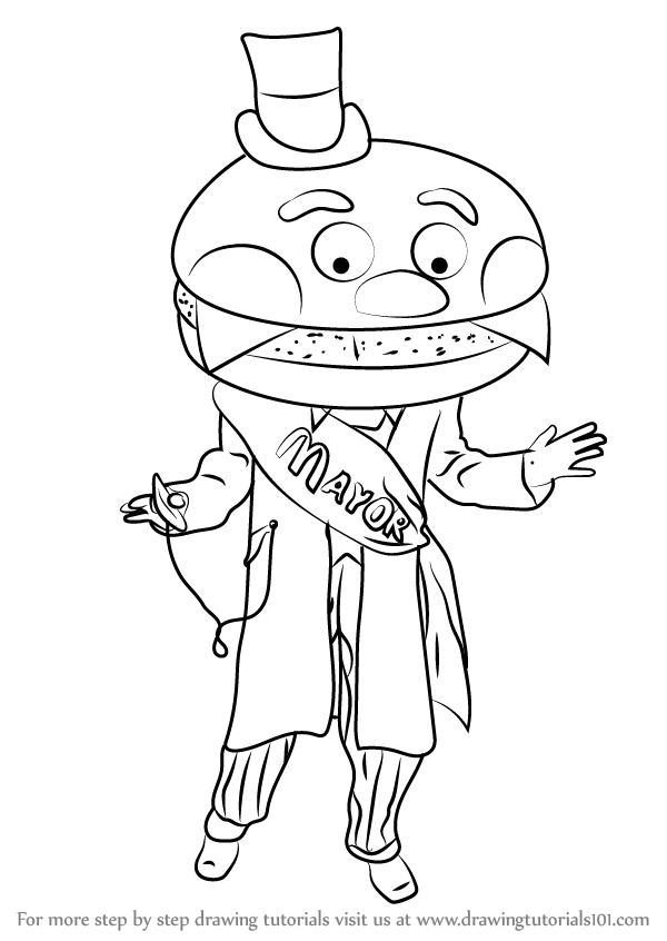 600x846 Learn How To Draw Mayor Mccheese (Mascots) Step By Step Drawing