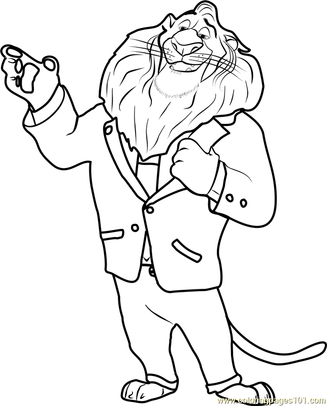 644x800 Mayor Lionheart Coloring Page