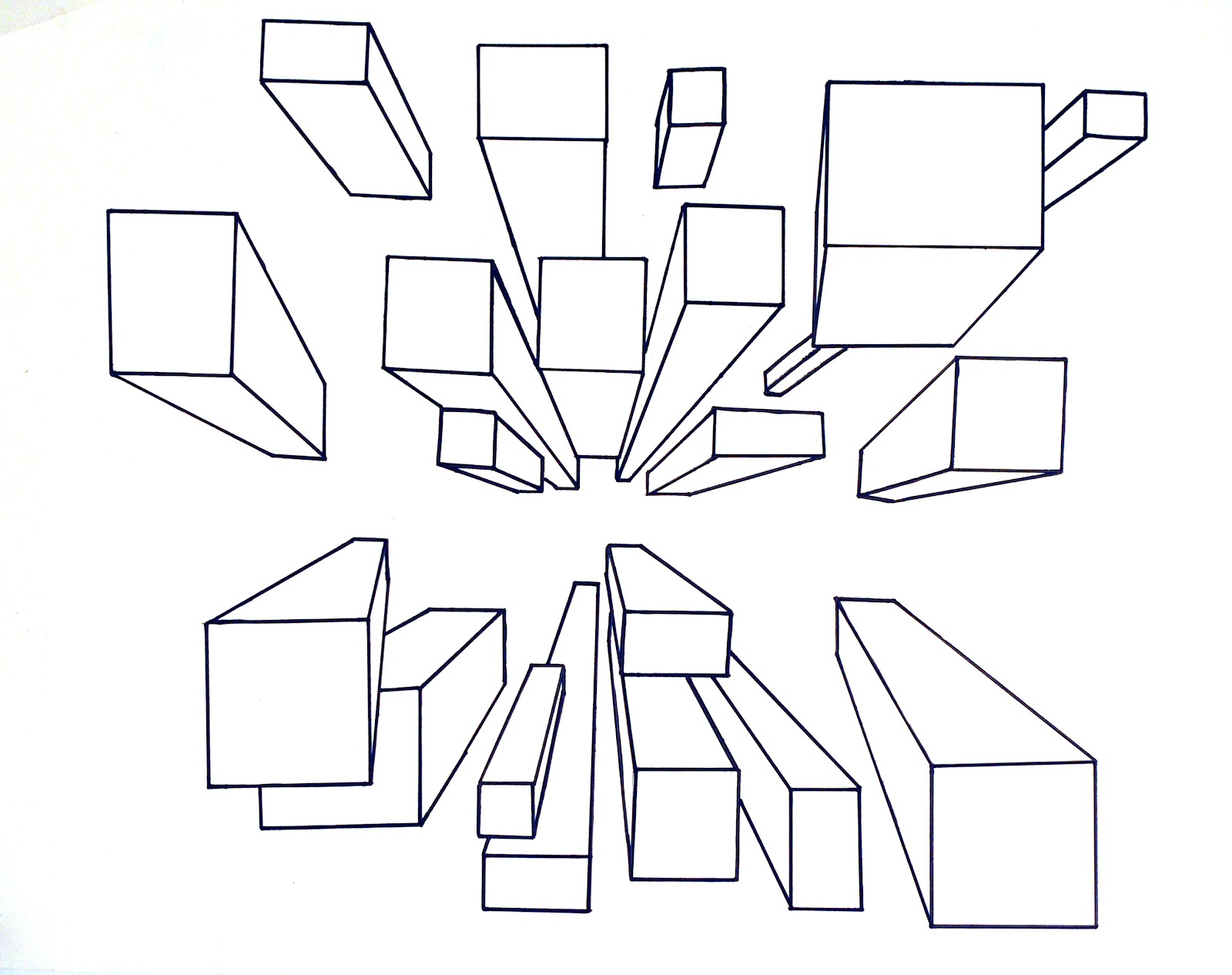 1600x1266 Cubes In Space! Linear Perspective I Arts 1316 Foundations