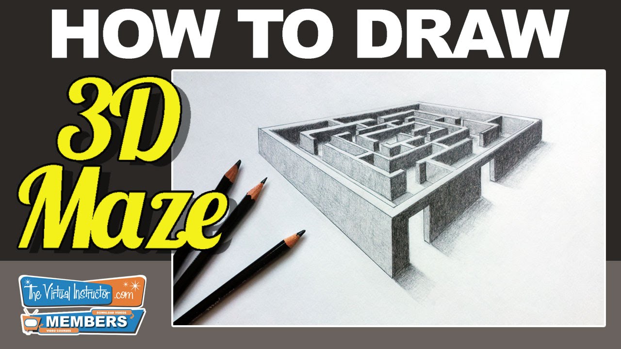 1280x720 How To Draw A 3d Maze