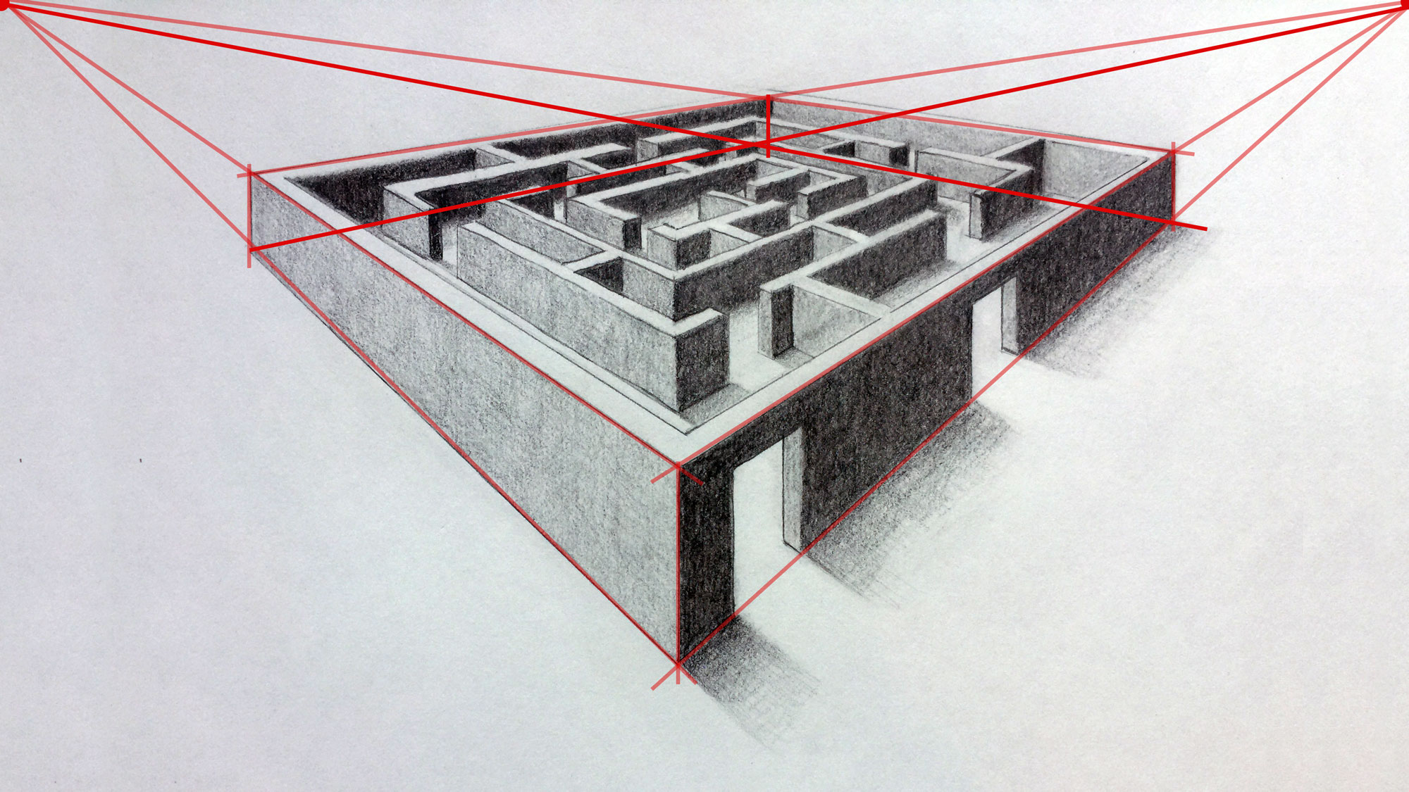 2000x1125 Two Point Perspective 3d Maze