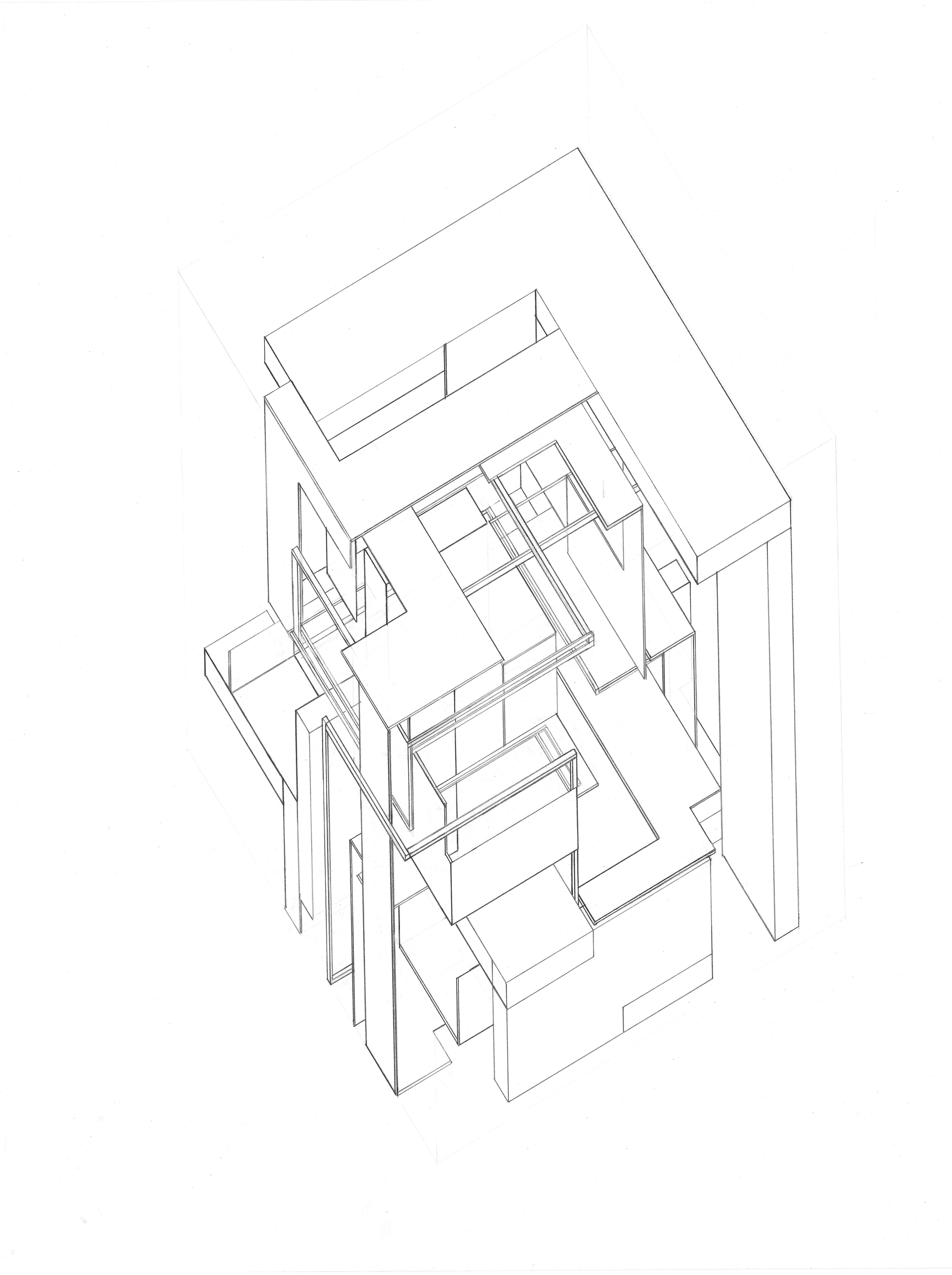 5400x7231 Axonometric Drawing Of Cube Project By Sydney Cinalli. Arch Life