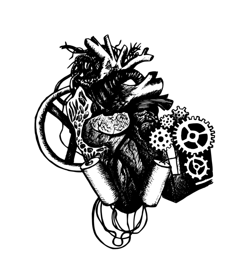 848x943 Mechanical Heart. Vector Version By Mew Purr