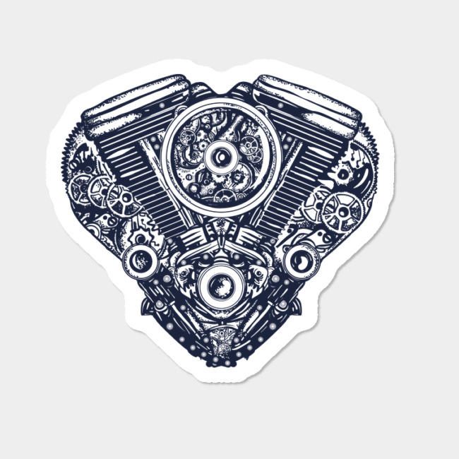 650x650 Mechanical Heart Sticker By Intueri Design By Humans