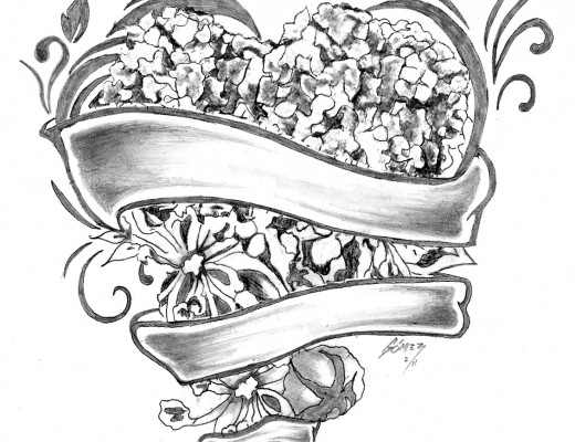 520x400 Collection Of Key To Your Heart Pencil Sketch