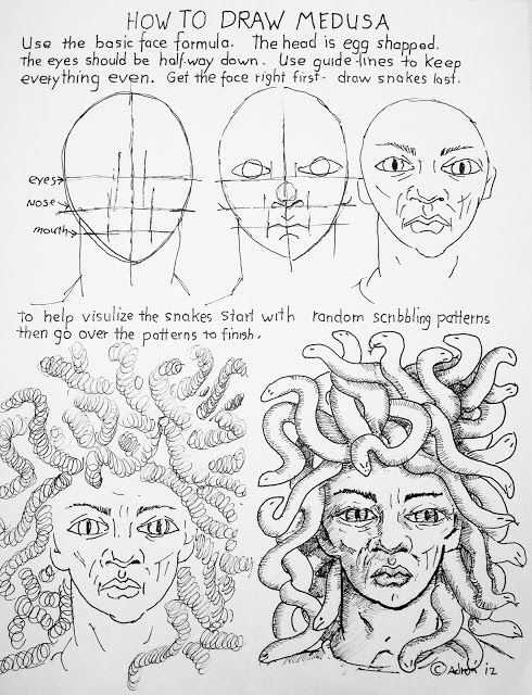490x640 Medusa How To Draw Medusa Worksheet Art Classes