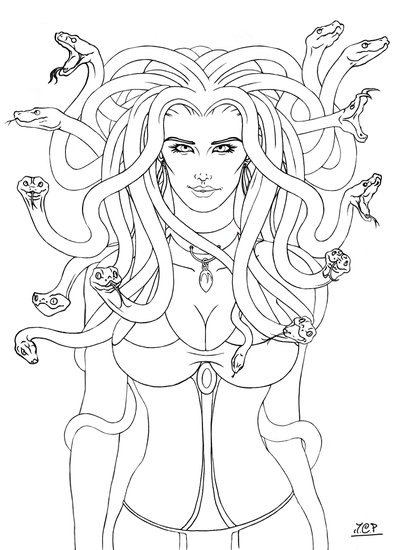400x550 Medusa Line Art. By Giantly