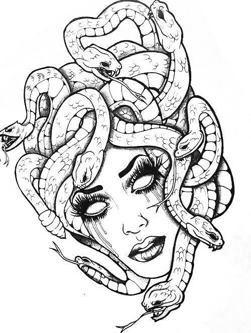 Medusa Face Drawing at GetDrawings | Free download