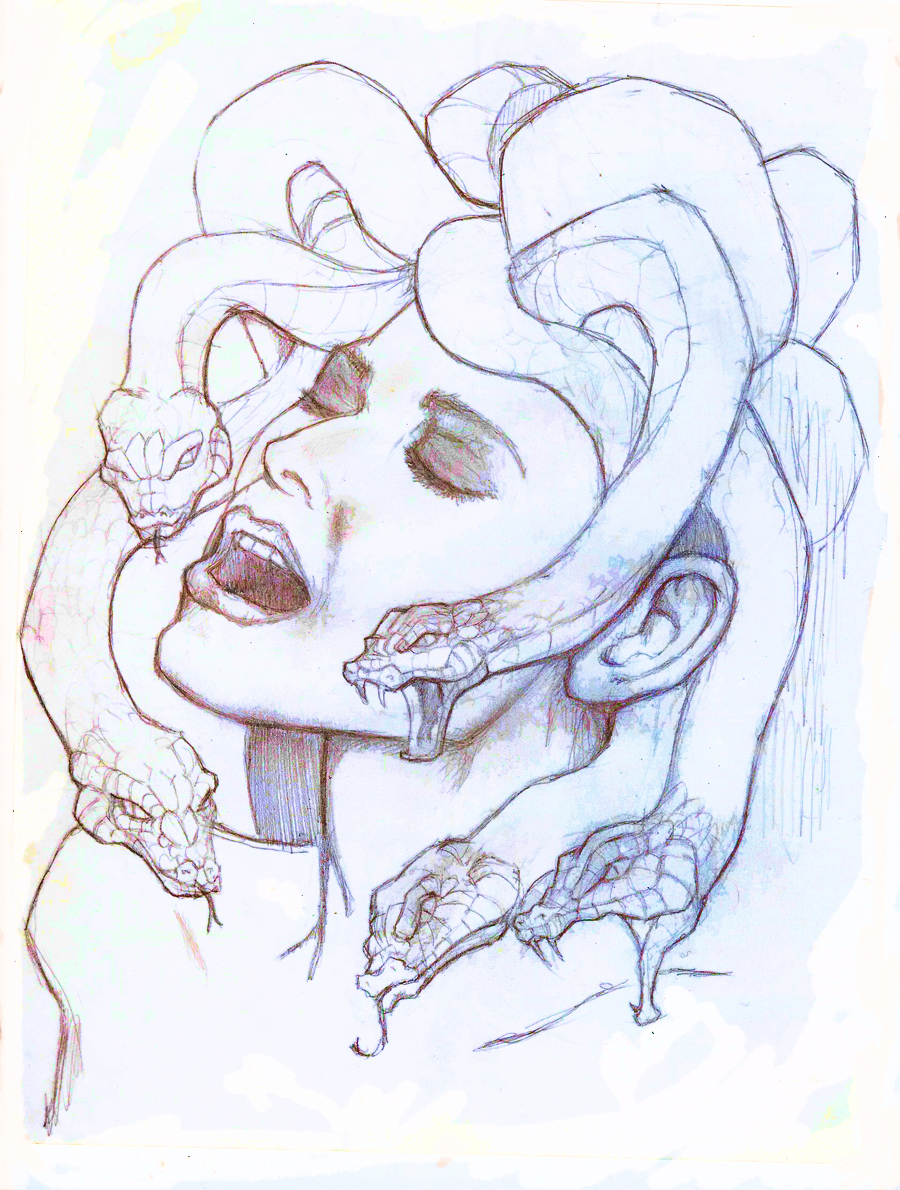 900x1190 Medusa Sketch By Hulksmash25
