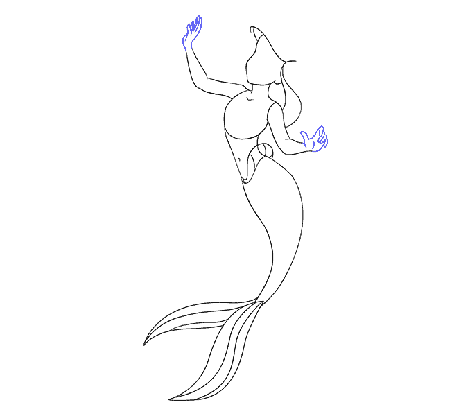 678x600 How To Draw Mermaid Ariel In A Few Easy Steps Easy Drawing Guides