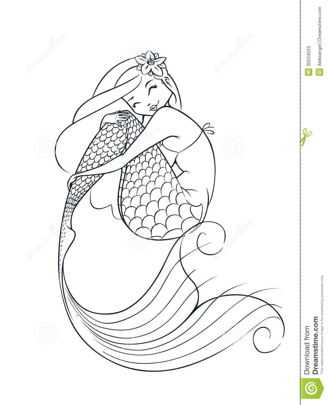 1054x1300 Photos Mermaid Outline Drawing,