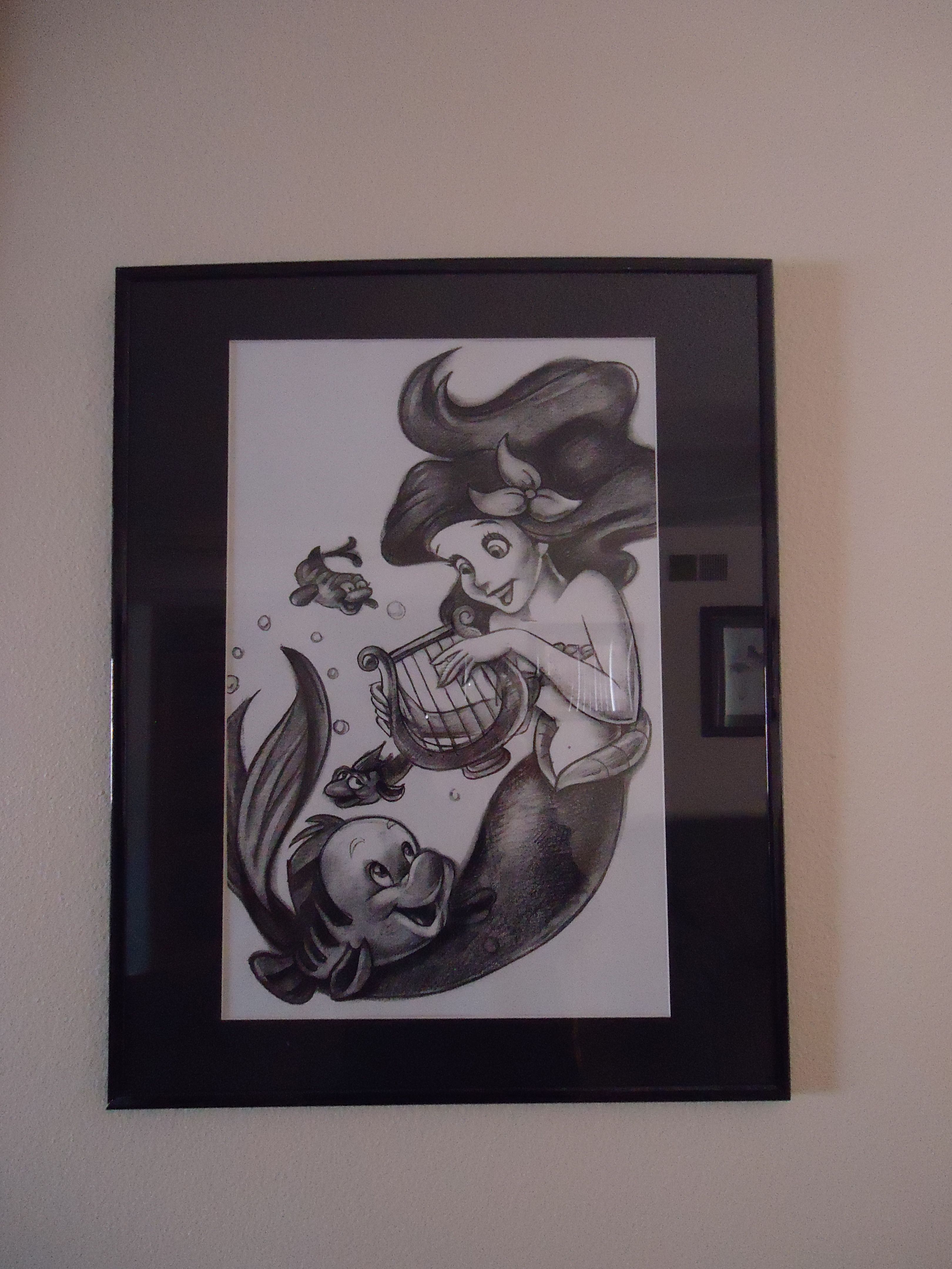 3240x4320 My Little Mermaid Black And White Sketch My Disney Collection