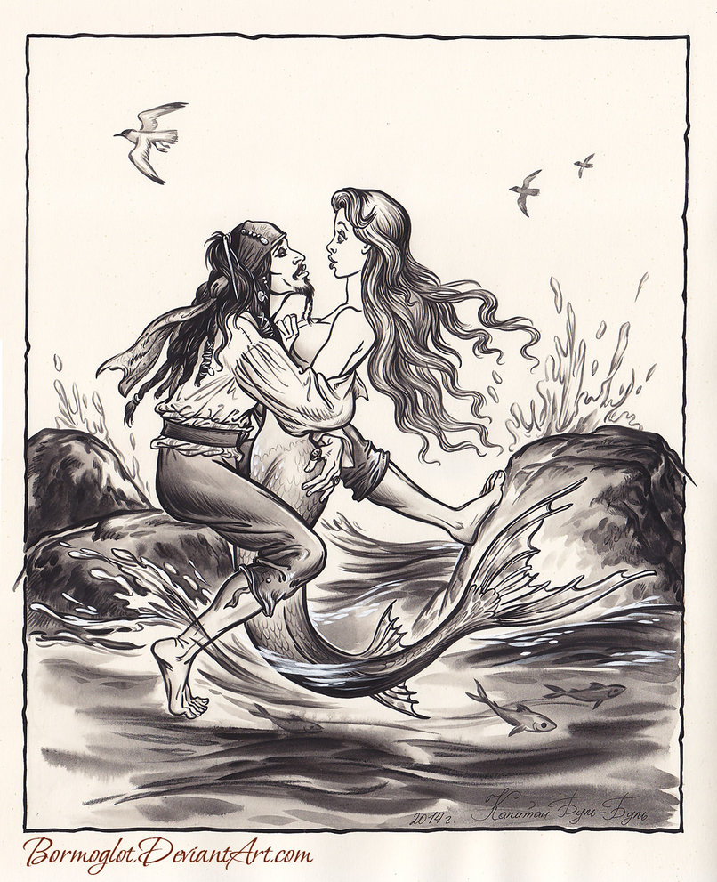806x991 Pirate And A Little Mermaid. By Bormoglot
