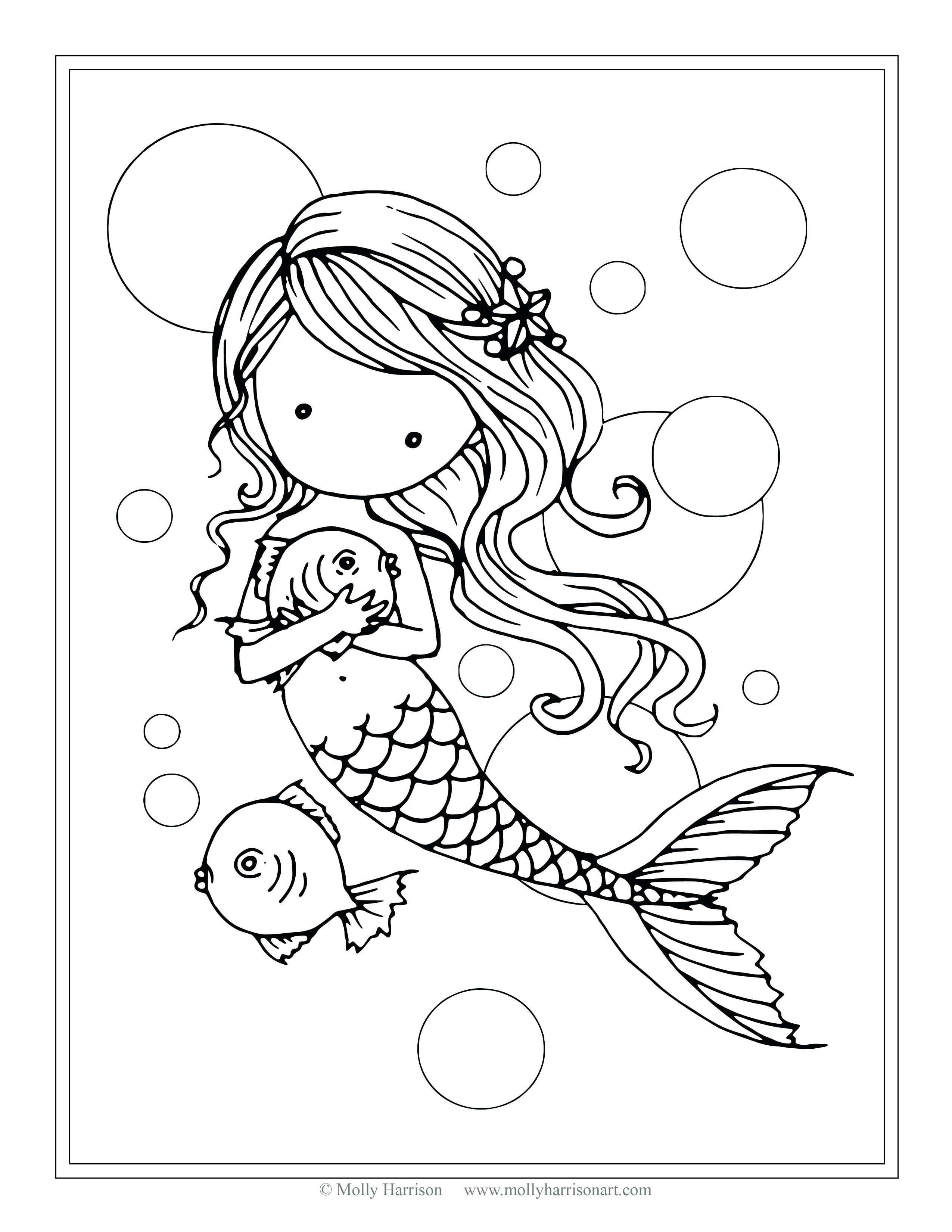 2550x3300 Destiny Free Mermaid Coloring Pages With Fish Page By Molly
