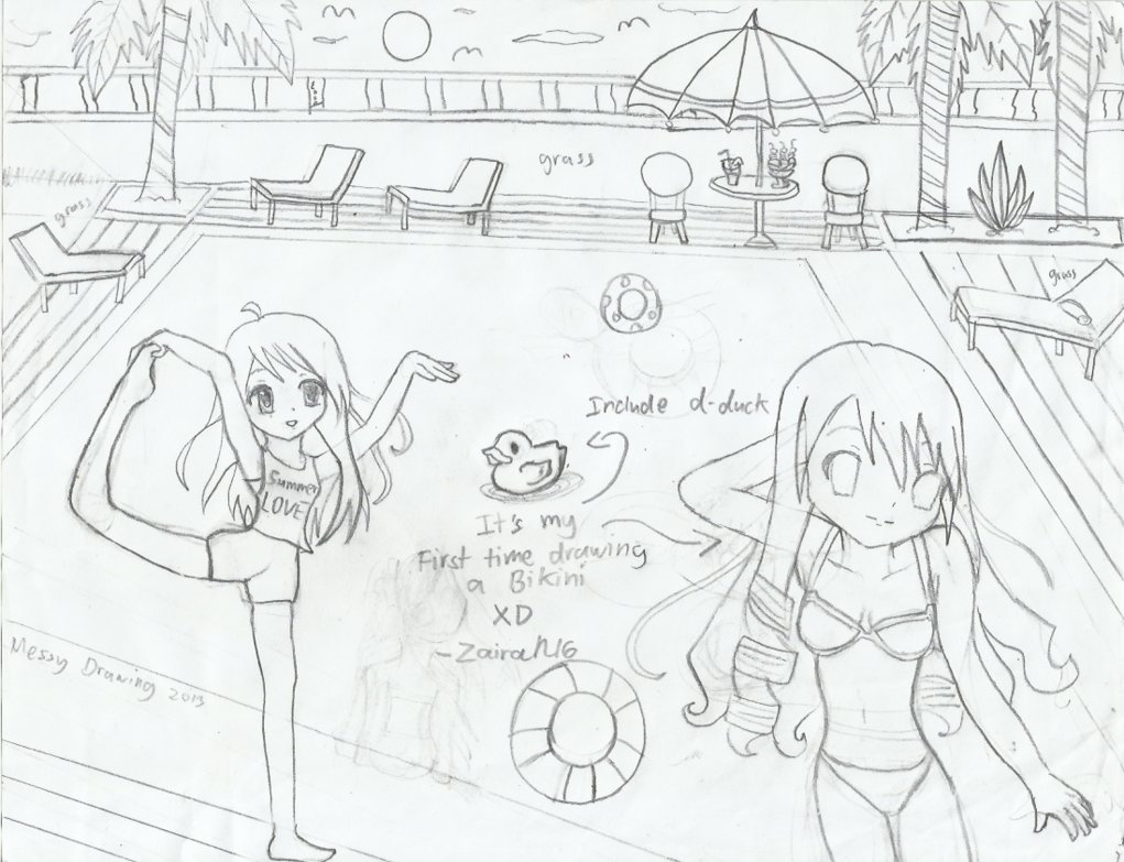 1021x783 Messy Sketch Its Summer Vacation By Zairanicole