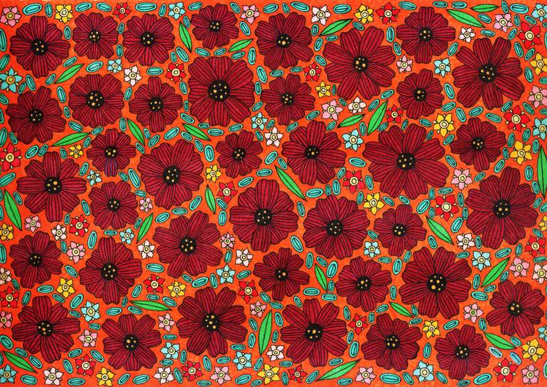 770x546 Saatchi Art Mexican Flowers Drawing By Veronika Demenko